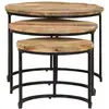 Image de Vidaxl tables gigognes 3 pcs bois de manguier brut