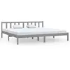 Image de Cadre De Lit Sans Matelas Gris Bois Massif 200x200 Cm Vidaxl