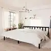 Image de Cadre De Lit Sans Matelas Noir Bois Massif 200x200 Cm Vidaxl