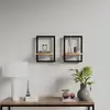 Image de Étagères Murales 2 Pcs 25x25x35 Cm Bois D'acacia Et Acier Vidaxl