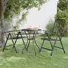 Image de Chaises Pliables Jardin Lot De 2 Maille Métallique Anthracite Vidaxl