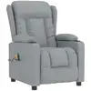 Image de Vidaxl fauteuil de massage gris clair tissu