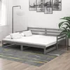 Image de Lit Coulissant 2x(90x200) Cm Gris Bois De Pin Massif Vidaxl