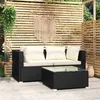 Image de vidaXL Salon de jardin 3 pcs avec coussins Noir Résine tressée 317488