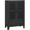Image de Vidaxl coffre de rangement industriel noir 70x40x115 cm métal