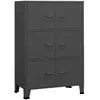 Image de Vidaxl coffre de rangement industriel anthracite 75x40x115 cm métal