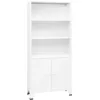 Image de Bibliothèque Industrielle Blanc 80x32x180 Cm Acier Vidaxl