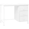 Image de Bureau Industriel Avec Tiroirs Blanc 105x52x75 Cm Acier Vidaxl