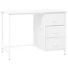 Image de vidaXL Bureau industriel avec tiroirs Blanc 105x52x75 cm Acier