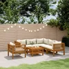 Image de vidaXL Bois dAcacia Solide Salon de Jardin 7 pcs avec Coussin Mobilier de Patio Meubles dExtérieur Mobilier de Jardin 3086938