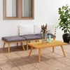 Image de vidaXL Salon de jardin 4 pcs avec coussins Bois dacacia solide 60 x 60 x 29 cm 34.8kg