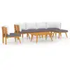 Image de Vidaxl salon de jardin 7 pcs avec coussins bois d'acacia solide
