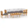 Image de Vidaxl salon de jardin 7 pcs avec coussins bois d'acacia solide