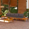 Image de Bancs De Jardin Avec Coussins Gris Foncé Lot De 2 Bois D'acacia Vidaxl