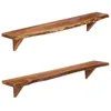 Image de Étagères Murales 2 Pcs 110x20x18 Cm Bois Massif D'acacia Vidaxl