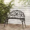 Image de Banc De Jardin 100 Cm Aluminium Coulé Noir Vidaxl