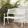Image de Banc De Jardin 102 Cm Aluminium Coulé Blanc Vidaxl