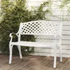 Image de vidaXL Banc de jardin 102 cm aluminium coulé blanc 317746
