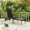Image de Chaise Longue Avec Repose-pied Résine Tressée Gris Vidaxl