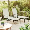 Image de Chaises Longues Avec Repose-pied 2 Pcs Résine Tressée Marron Vidaxl