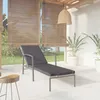 Image de Chaise Longue De Jardin Avec Coussin Résine Tressée Gris Vidaxl