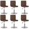 Image de Chaises Pivotantes À Manger Lot De 6 Marron Tissu Vidaxl