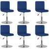 Image de Chaises Pivotantes À Manger Lot De 6 Bleu Tissu Vidaxl
