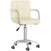 Image de Chaise Pivotante De Salle À Manger Crème Tissu Vidaxl