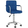 Image de Chaise Pivotante De Salle À Manger Bleu Tissu Vidaxl