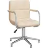 Image de Chaise Pivotante De Salle À Manger Crème Tissu Vidaxl