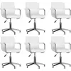 Image de Chaises À Manger Pivotantes Lot De 6 Blanc Similicuir Vidaxl