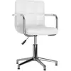 Image de Chaise Pivotante De Salle À Manger Blanc Similicuir Vidaxl