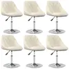Image de Chaises Pivotantes À Manger Lot De 6 Crème Velours Vidaxl