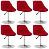 Image de Chaises Pivotantes À Manger Lot De 6 Rouge Bordeaux Velours Vidaxl