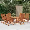 Image de Chaises De Jardin Pliables Lot De 8 Bois D'eucalyptus Massif Vidaxl