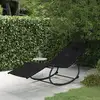 Image de Chaise Longue À Bascule Noir Acier Et Textilène Vidaxl