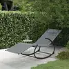 Image de Chaise Longue À Bascule Gris Acier Et Textilène Vidaxl