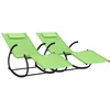 Image de Chaises Longues À Bascule Lot De 2 Vert Acier Et Textilène Vidaxl