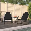 Image de Chaises Longues À Bascule 2 Pcs Noir Acier Et Textilène Vidaxl