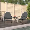 Image de Chaises Longues À Bascule 2 Pcs Gris Acier Et Textilène Vidaxl