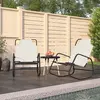 Image de Chaises Longues À Bascule Lot De 2 Crème Acier Et Textilène Vidaxl