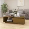 Image de vidaXL Table basse marron miel 110x50x335 cm bois de pin massif 809885