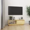 Image de vidaXL Meuble TV 110x30x335 cm Bois de pin massif