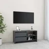 Image de Meuble Tv Gris 80x31x39 Cm Bois De Pin Massif Vidaxl