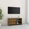 Image de Meuble Tv Marron Miel 80x31x39 Cm Bois De Pin Massif Vidaxl