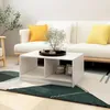 Image de vidaXL Table basse blanc 75x50x335 cm bois de pin massif 809907