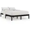 Image de Cadre De Lit Sans Matelas Noir Bois Massif 140x190 Cm Vidaxl
