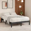 Image de Cadre De Lit Sans Matelas Gris Bois Massif 200x200 Cm Vidaxl