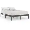 Image de Vidaxl cadre de lit sans matelas gris bois massif 200x200 cm