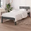 Image de vidaXL Cadre de lit Gris Bois de pin massif 90x190 cm UK simple